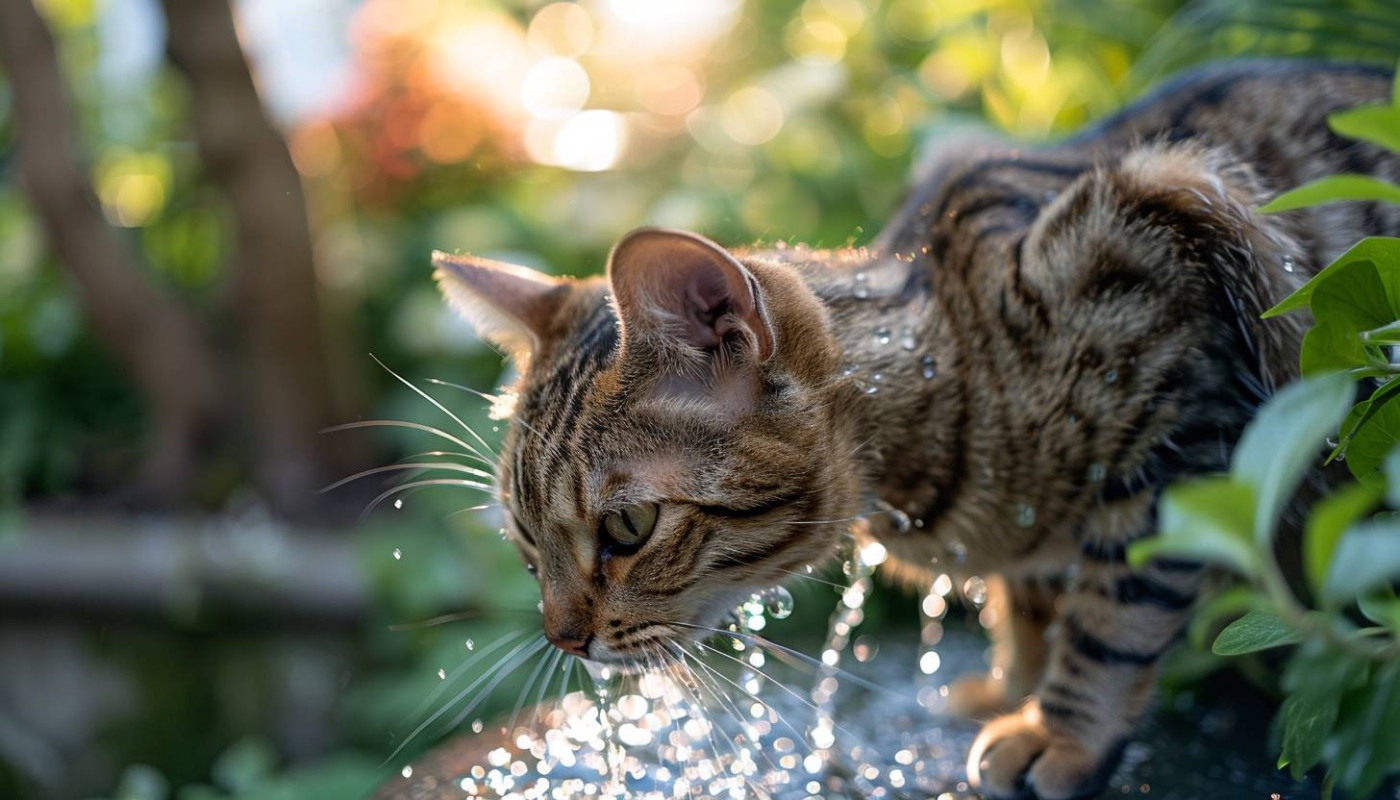 Impact des différents débits des fontaines sur l'hydratation du chat
